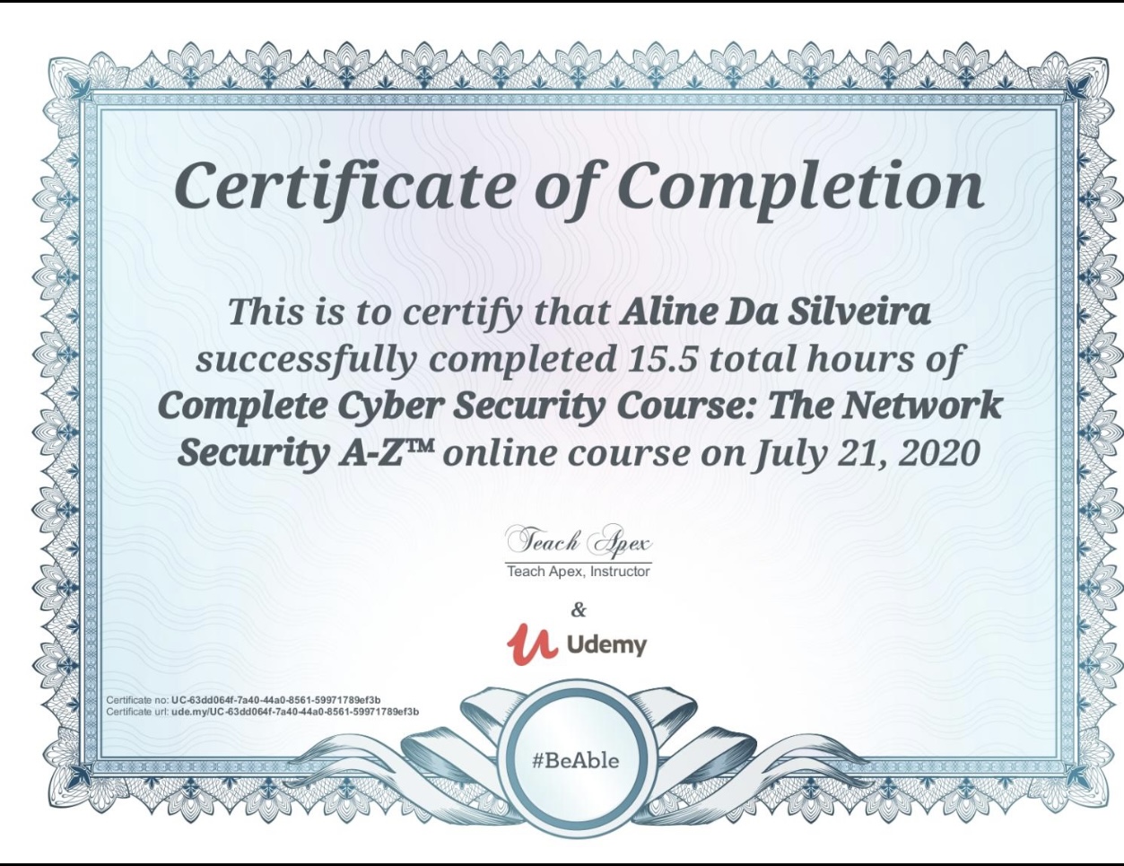 Certificado Complete Cyber Security Course: The Network Security A-Z